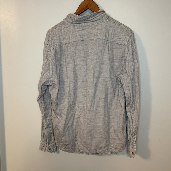 Marine Layer Shirt Mens Large Button Up Long Sleeve Black Stripe - Picture 5 of 6